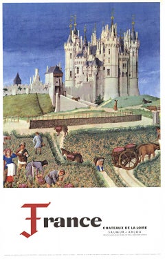 Original 'France Chateaux de la Loire  Saumur - Anjou' vintage travel poster