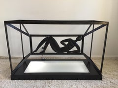 Jacques Dufresne Art Deco Bronze Console or Entrance Pedestal Illuminated Table