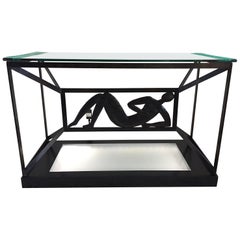 Jacques Dufresne Art Deco Bronze Console or Entrance Pedestal Illuminated Table