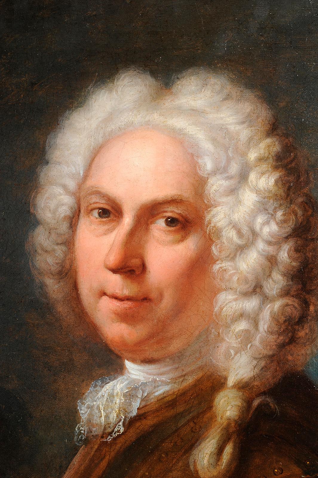 Portrait d'un homme en armure - École française Painting par Jacques Dumont called Dumont Le Romain