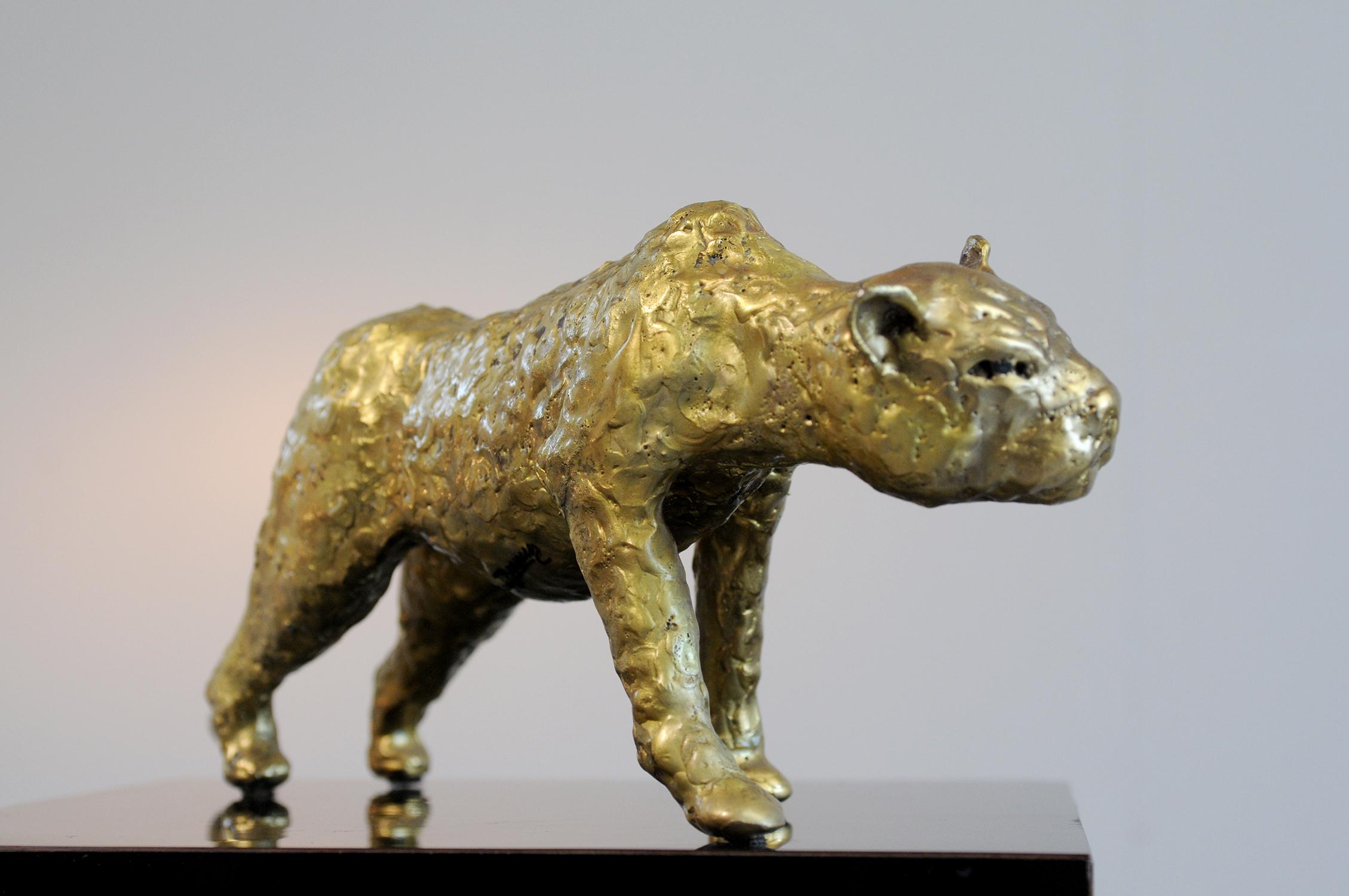 French Jacques Duval-Brasseur Panthère in gilded bronze, France, 1970 For Sale