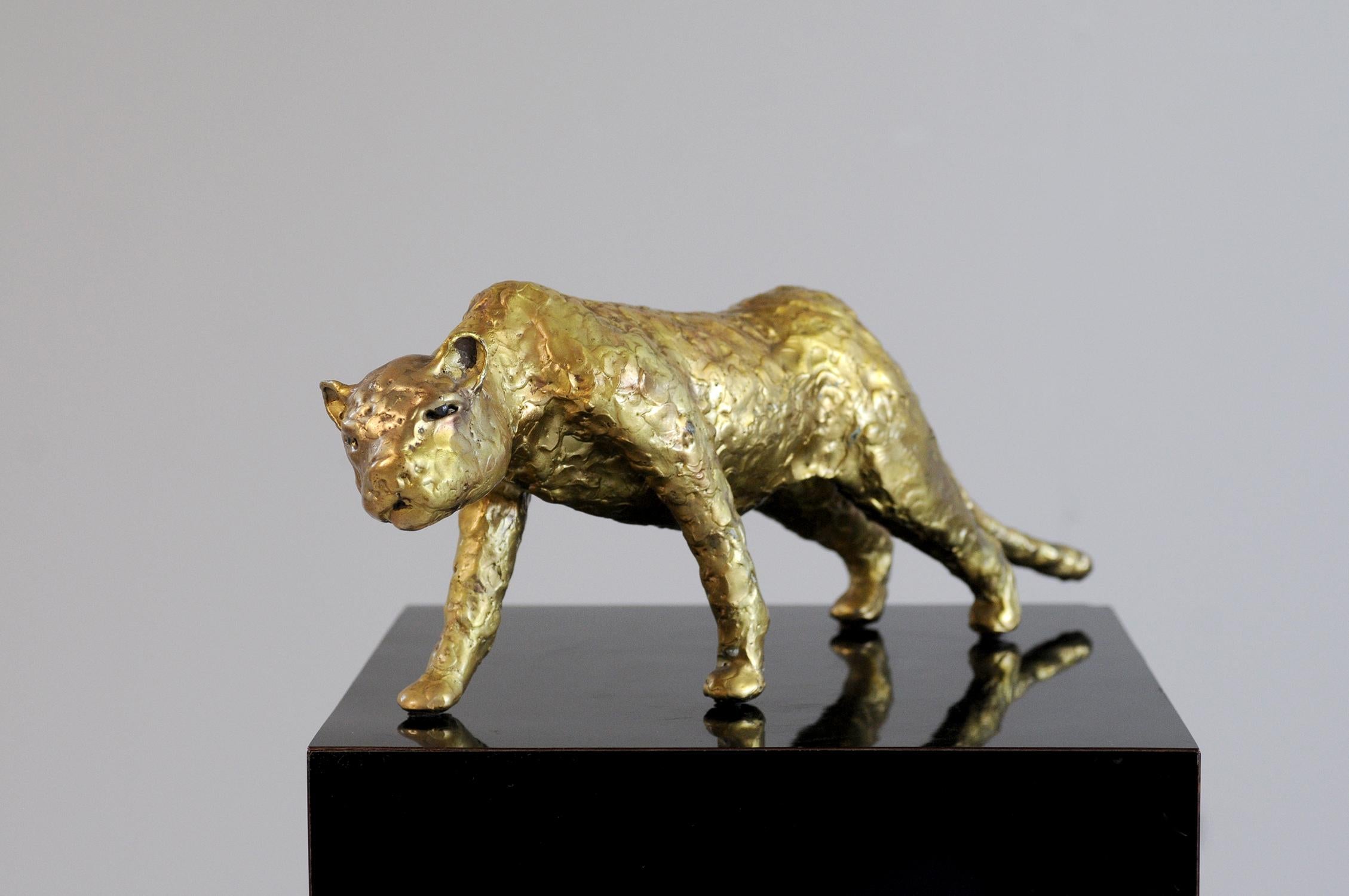 Jacques Duval-Brasseur Panthère in gilded bronze, France, 1970 In Good Condition For Sale In Catonvielle, FR