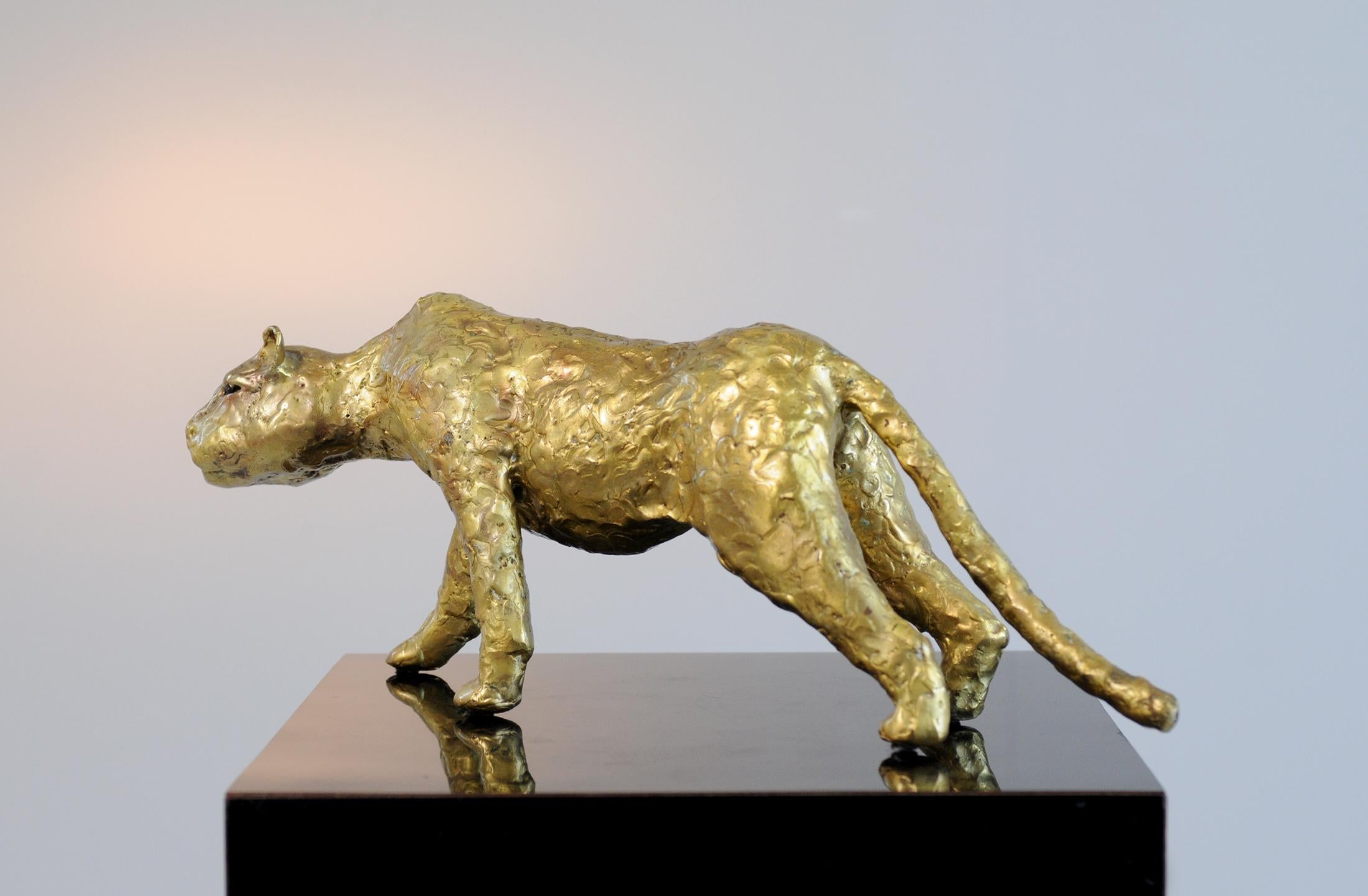 Late 20th Century Jacques Duval-Brasseur Panthère in gilded bronze, France, 1970 For Sale