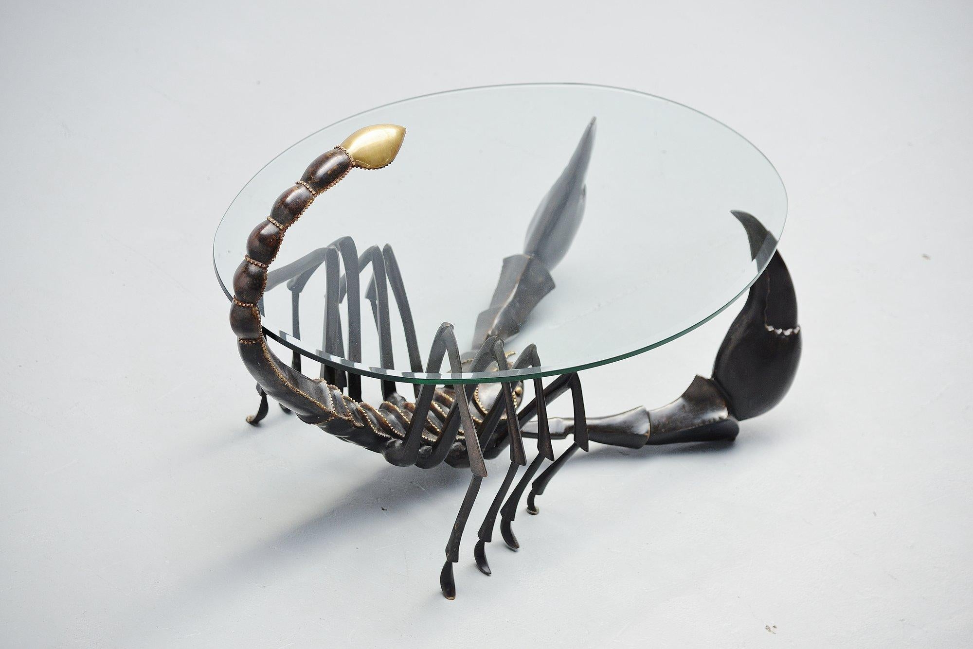 Late 20th Century Jacques Duval Brasseur Attributed Scorpion Coffee Table Bronze, France, 1970