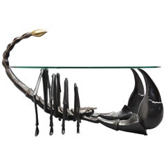 Jacques Duval Brasseur Attributed Scorpion Coffee Table Bronze, France, 1970