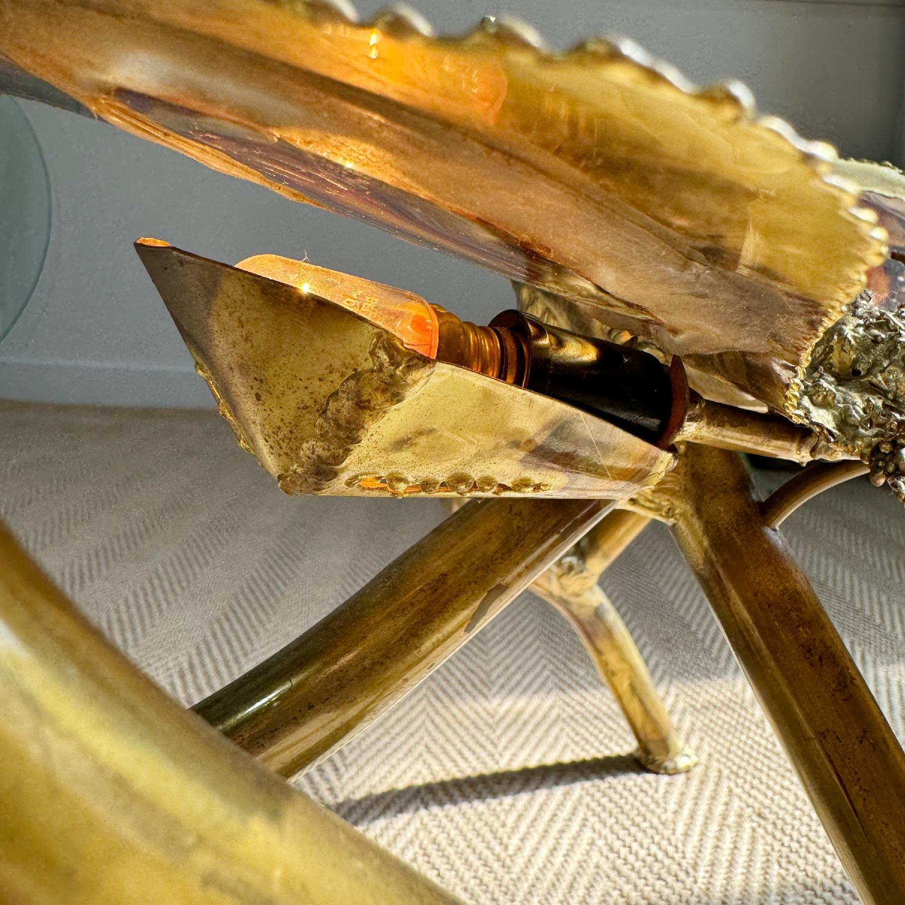 Jacques Duval Brasseur Illuminated Gold Butterfly Coffee Table For Sale 10