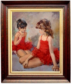 'Les Ballerines – Tutus Rouges' by Jacques Eggermont (1918 – 1998)