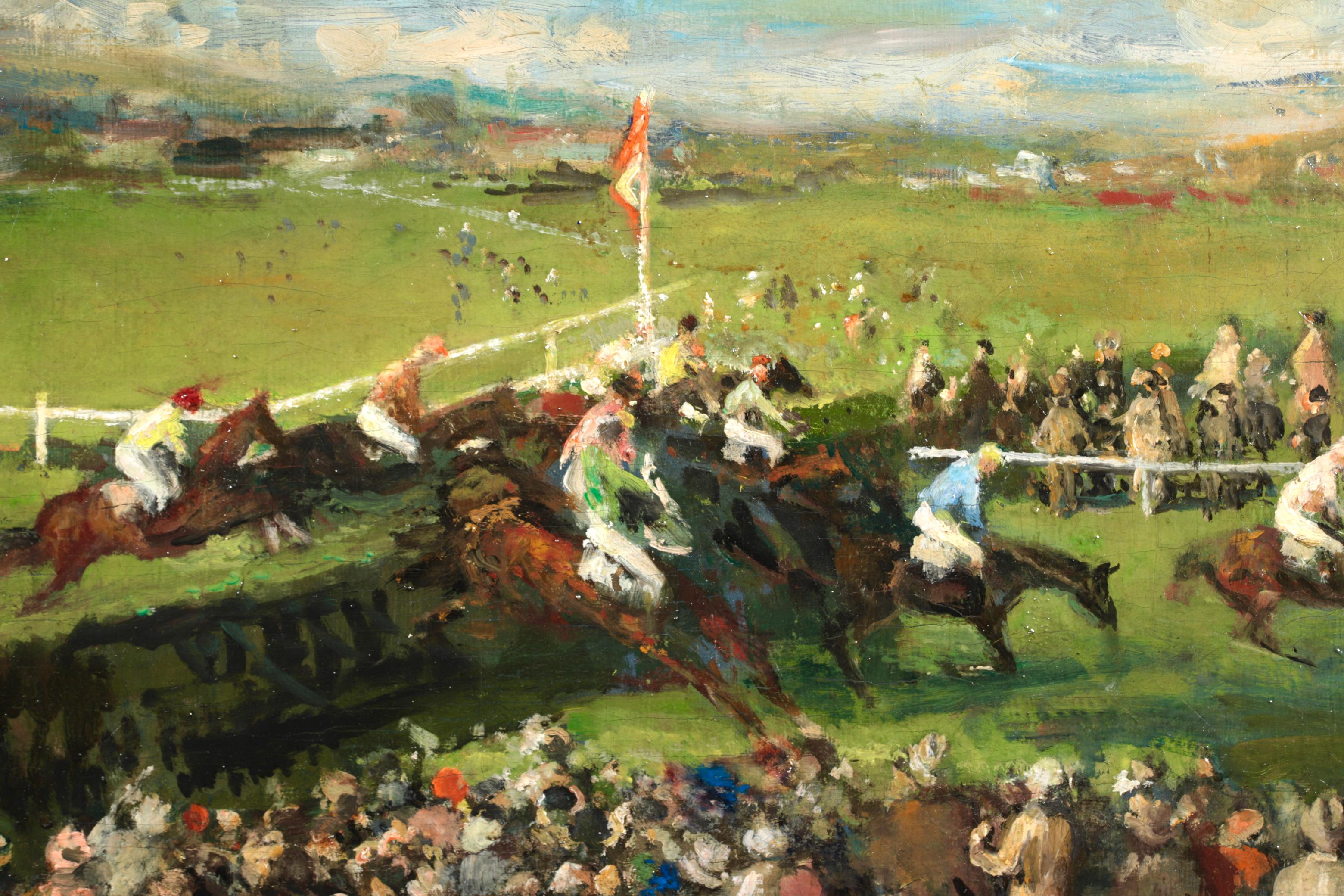 At the Races - Post Impressionist Horses & Figures Oil by Jacques-Emile Blanche For Sale 6