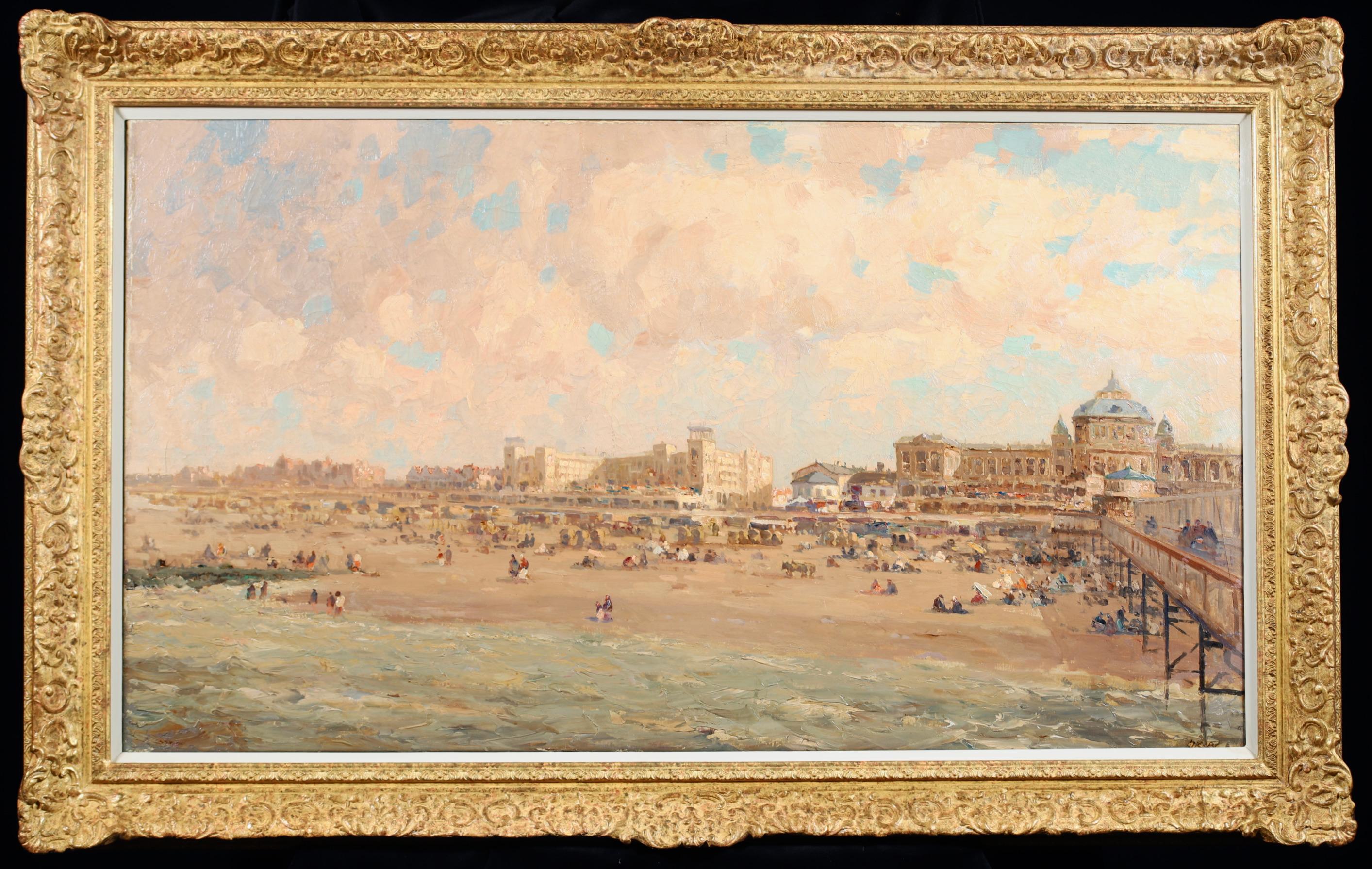 Jacques Emile Blanche Landscape Painting - Bathers on the Beach - Post Impressionist Landscape by Jacques-Emile Blanche