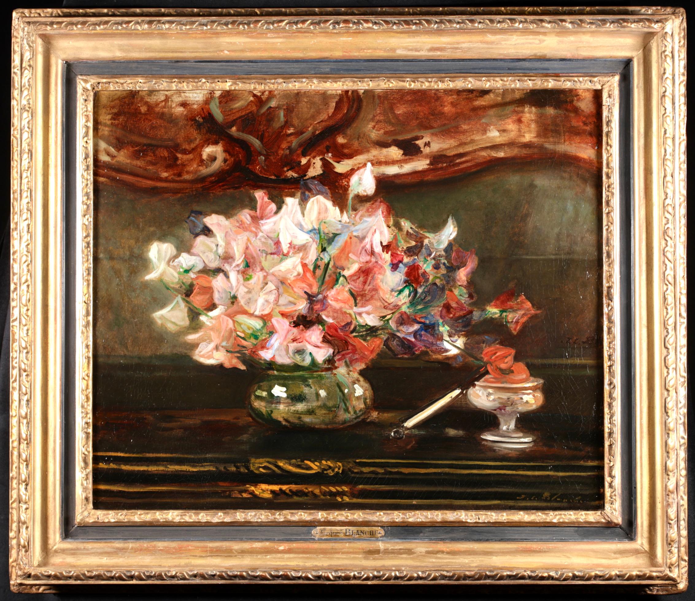 Jacques Emile Blanche Interior Painting - Bouquet - Post Impressionist Still Life Oil Painting by Jacques-Emile Blanche