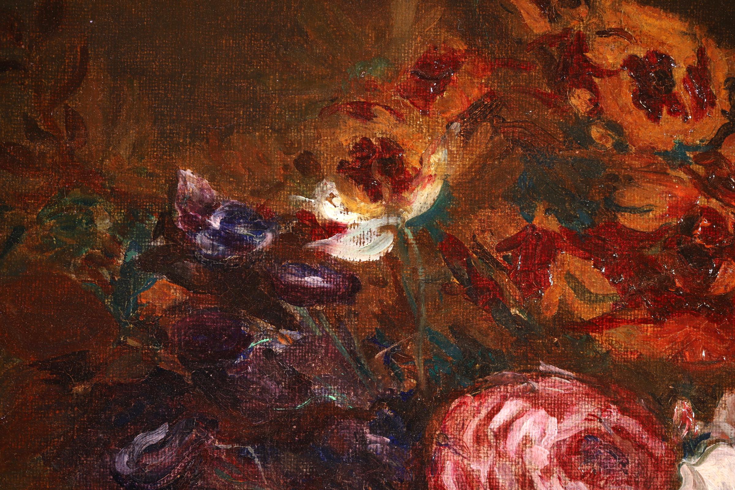 Bouquet de Fleurs - Post Impressionist Oil, Flowers by Jacques Emile Blanche 6