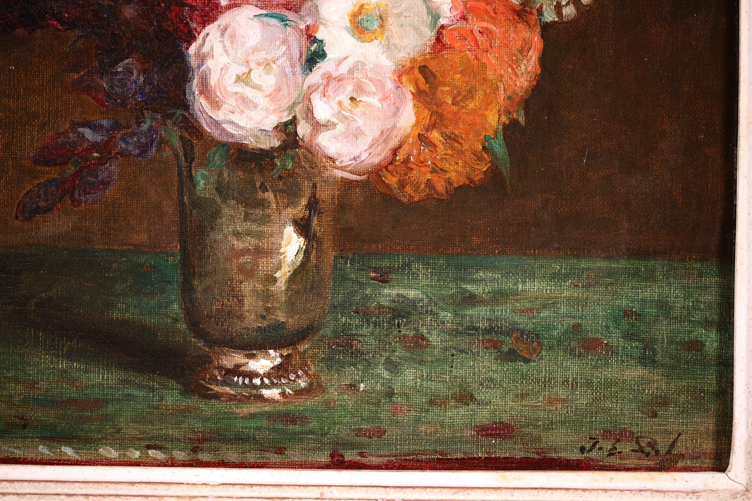 Bouquet de Fleurs - Post Impressionist Oil, Flowers by Jacques Emile Blanche 3