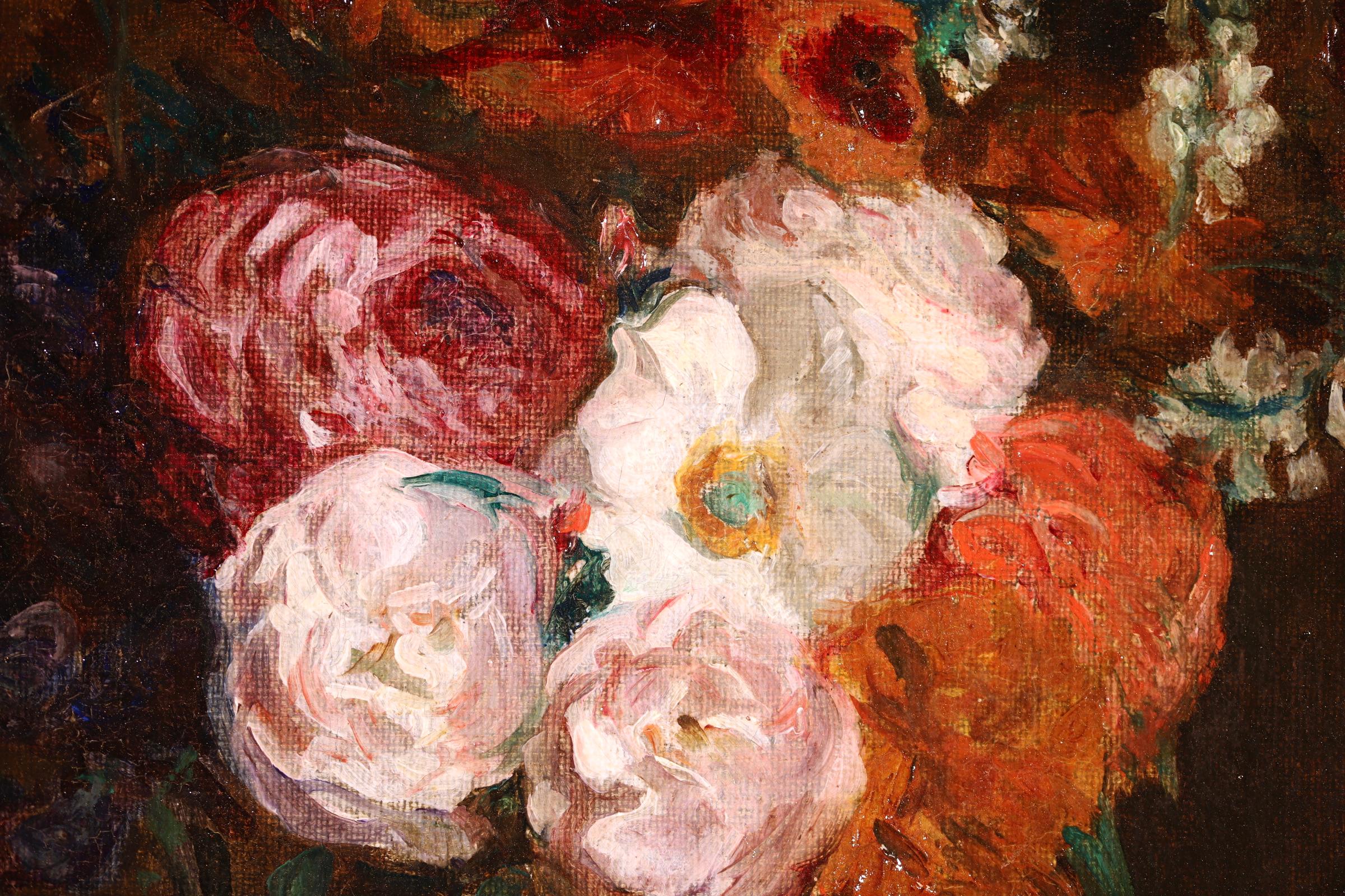 Bouquet de Fleurs - Post Impressionist Oil, Flowers by Jacques Emile Blanche 4