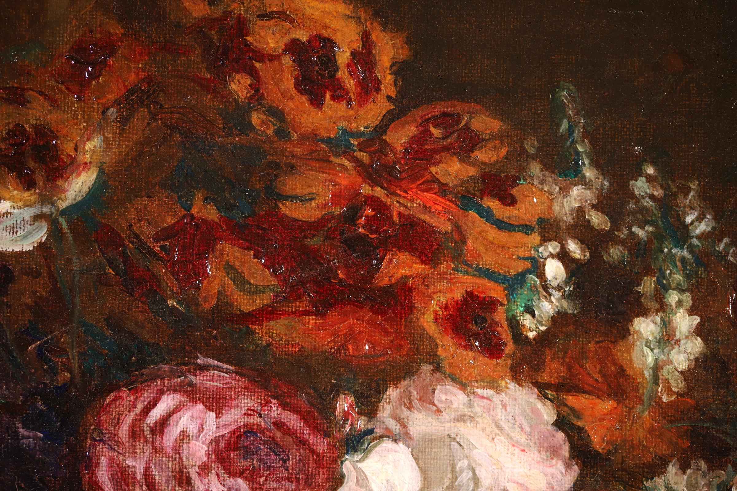 Bouquet de Fleurs - Post Impressionist Oil, Flowers by Jacques Emile Blanche 5