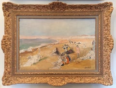 Jacques Emile Blanche "Dieppe Beach" 1931, Oil on Canvas Impressionist