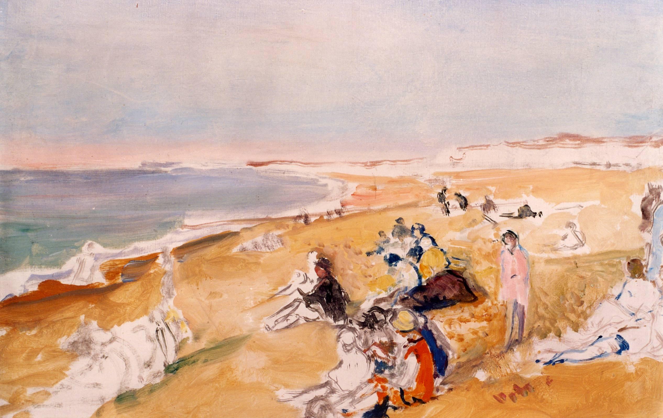 Jacques Emilé Blanche (Paris, 1861 – Offranville, France, 1942) La plage de Dieppe, 1931, oil on canvas; signed lower right.

SIZE: cm. 38 x 55 x 2
SIZE WITH FRAME: cm. 54 x 71 x 7

Certificate of authenticity: 
François Lorenceau,  "Comité