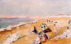 Jacques Emile Blanche "Dieppe Beach" 1931, Oil on Canvas Impressionist