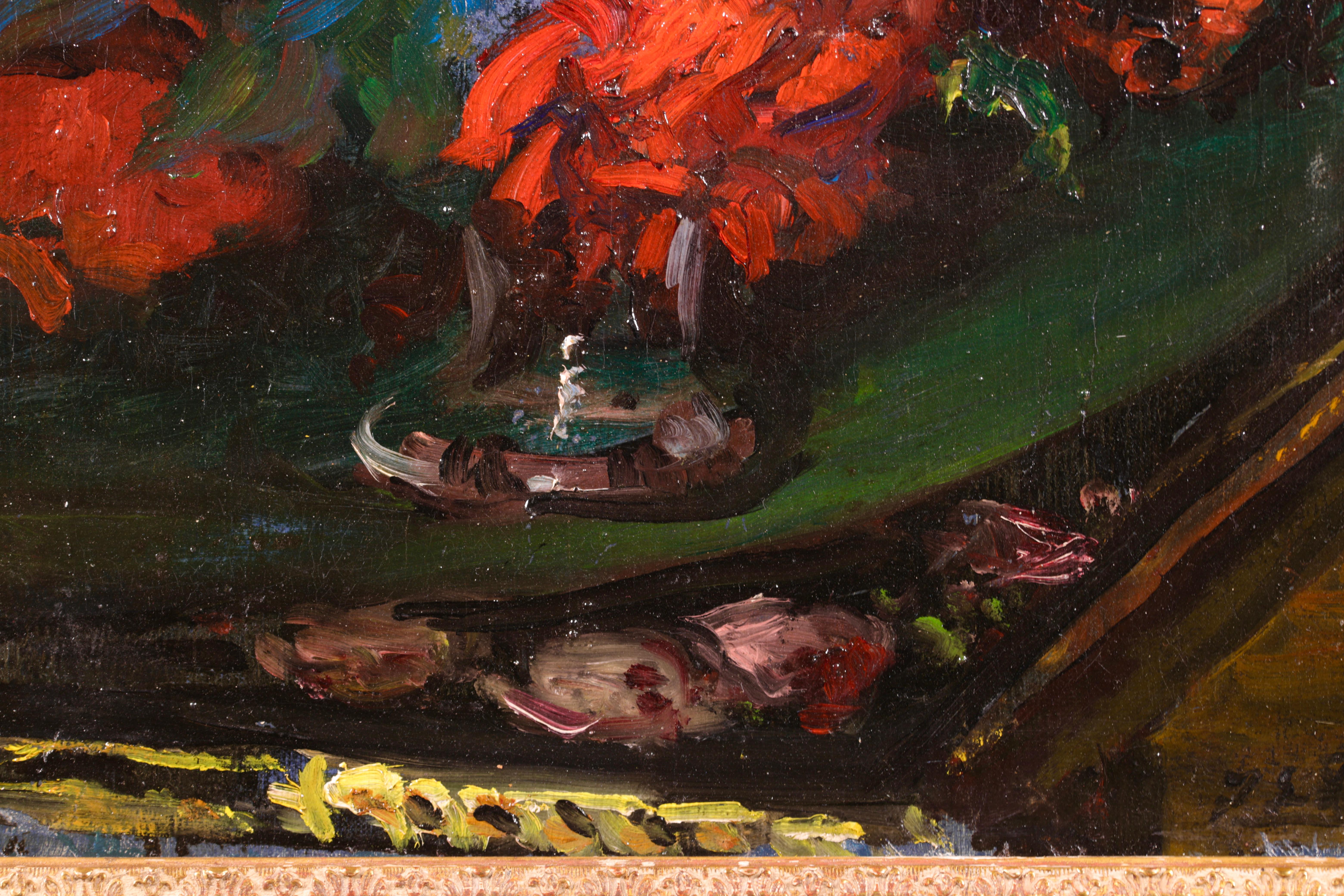 Les Roses de L'Etang - Post Impressionist Oil, Flowers by Jacques-Emile Blanche - Post-Impressionist Painting by Jacques Emile Blanche