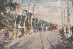 The Bines, Hops, Kent - Modern, Oil Painting, Landscape, Early 20th Century