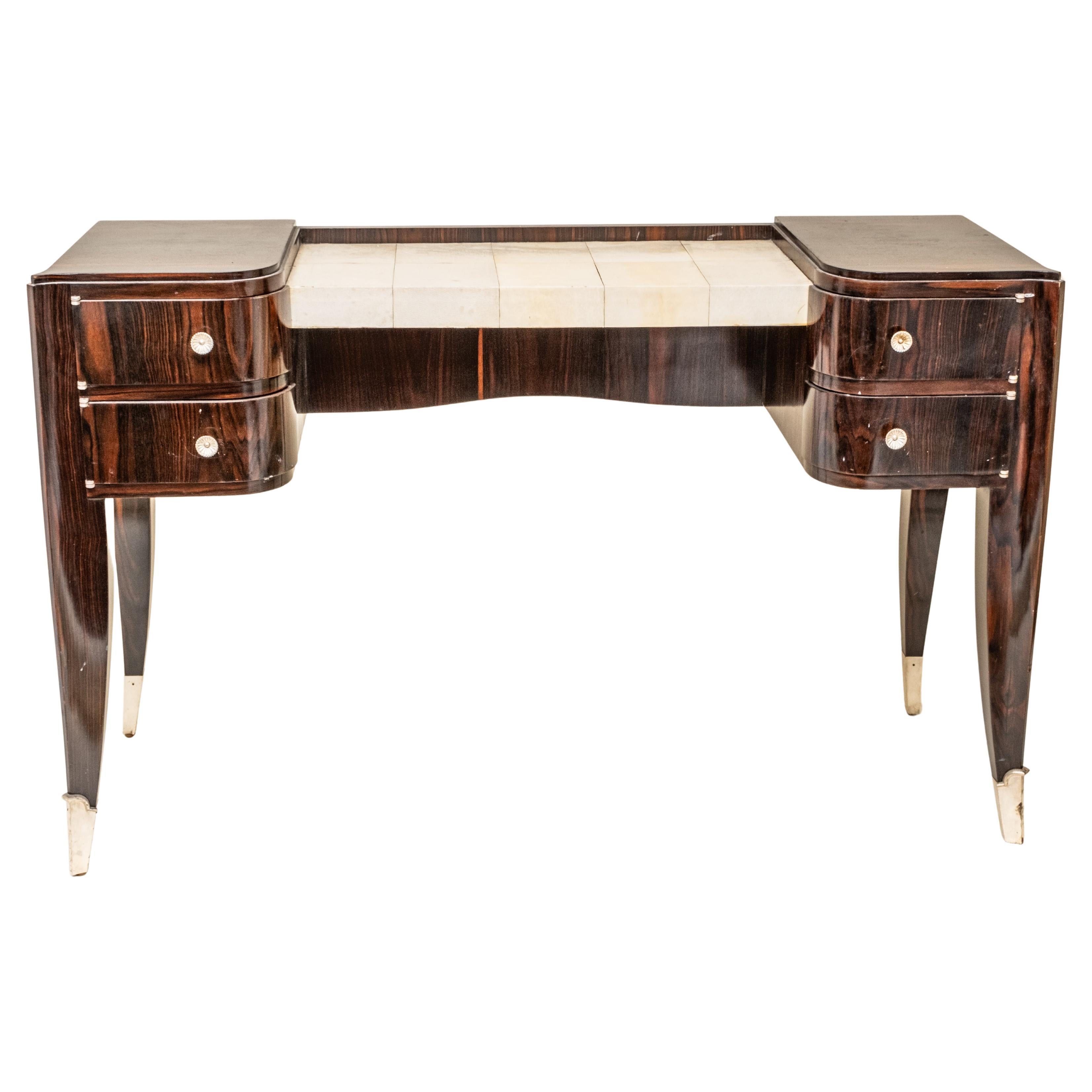 Jacques Emile Ruhlmann Französisch Art Deco Makassar Ebenholz Schreibtisch Tisch