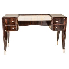 Jacques Emile Ruhlmann Mesa de escritorio francesa Art Déco de ébano de Macassar