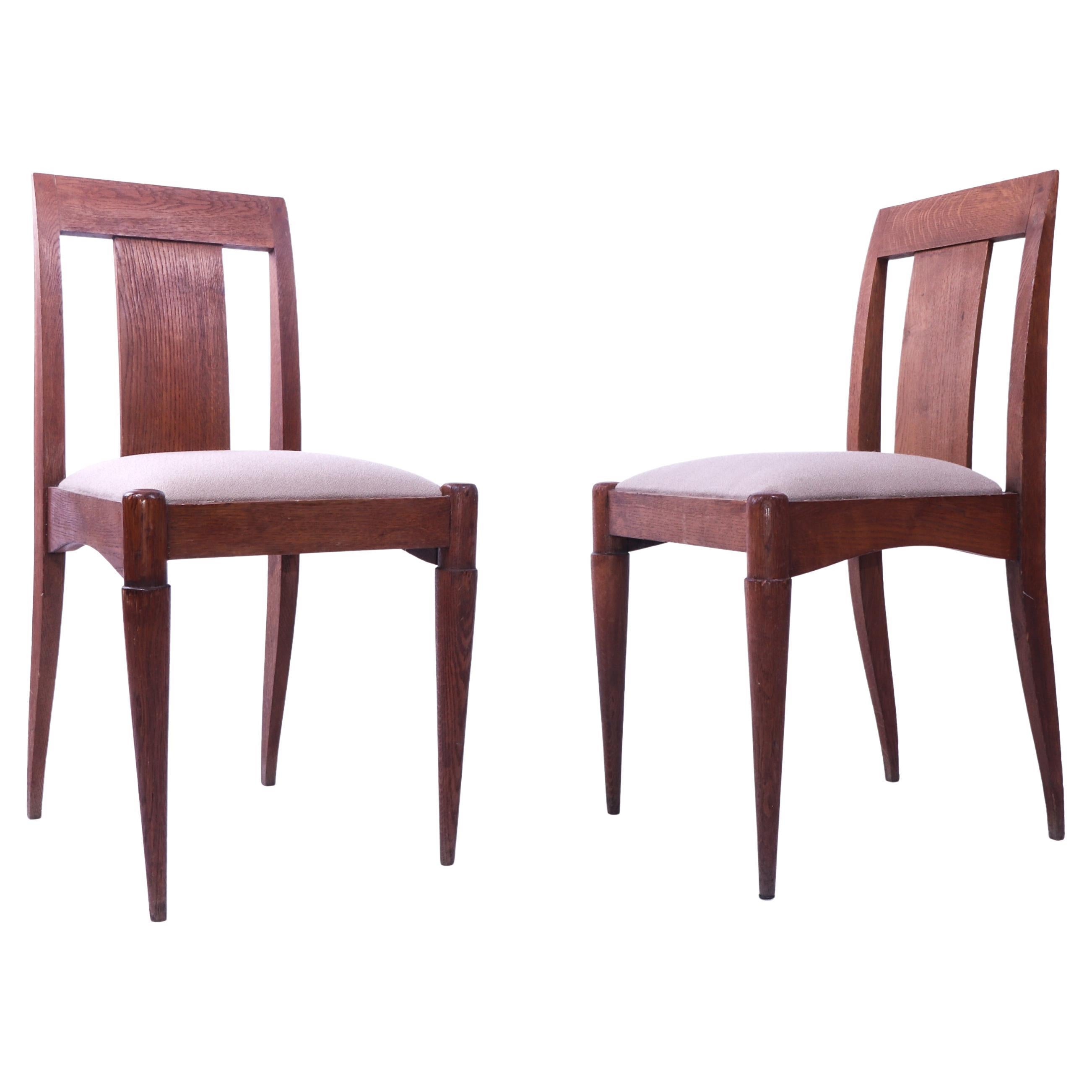 Jacques-Émile Ruhlmann Pair of Early 20th Century Chairs for Cité Universitaire