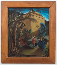 Untitled (Women by Town Water Fountain) Haitian Art, Haiti