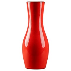 Jacques and Dani Ruelland : Jarrón de cerámica esmaltada roja hacia 1950/60