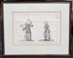 French Orientalist Engraving GENIUS OF MUSIC & GENIUS OF PEACE 1808 DE GUIGNES