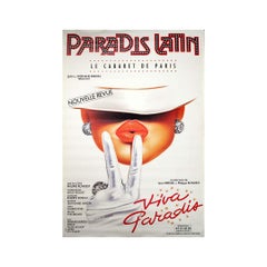 1990 original poster by Jacques Fabre for the Paradis Latin in Paris