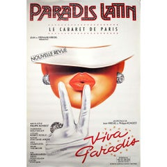 1990 Originalplakat von Jacques Fabre für das Paradis Latin in Paris