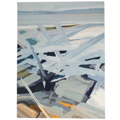 Jacques Fadat 'Espace Blue' Woolen Tapestry