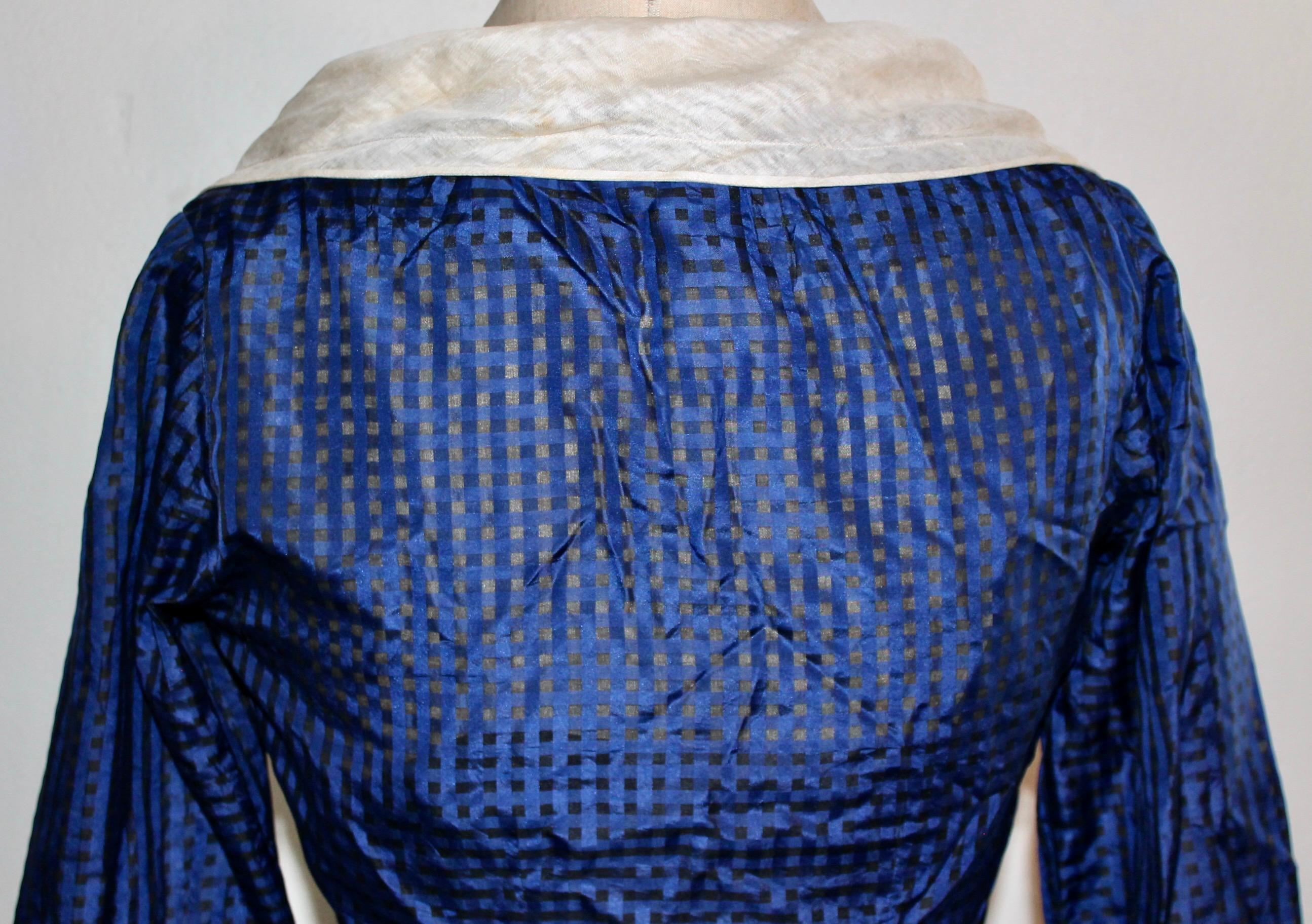 Jacques Fath 1940's Blue Taffeta Gown For Sale 2