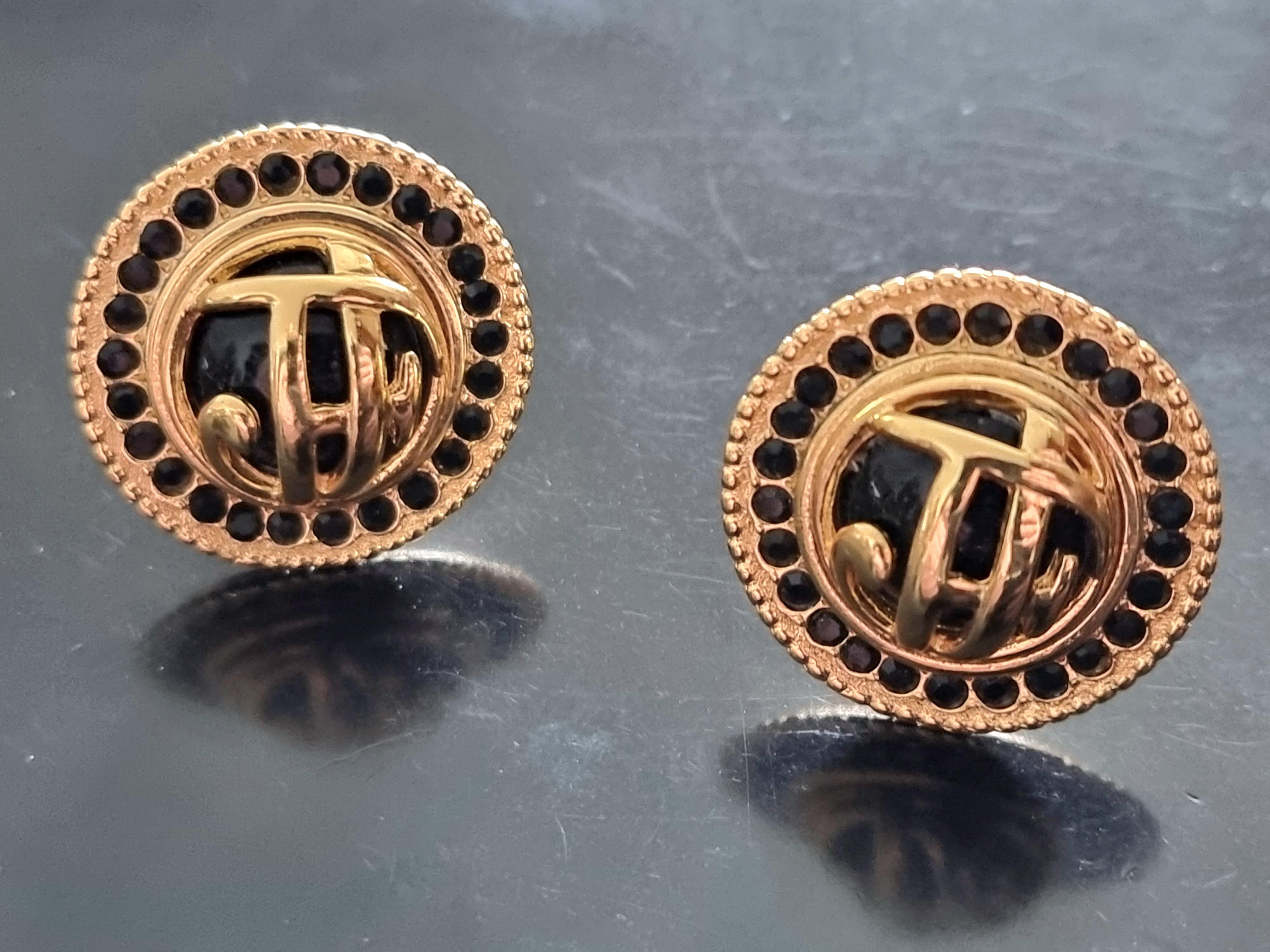 JACQUES FATH, clip-on Earrings, signed, FRANCE, Vintage For Sale 3