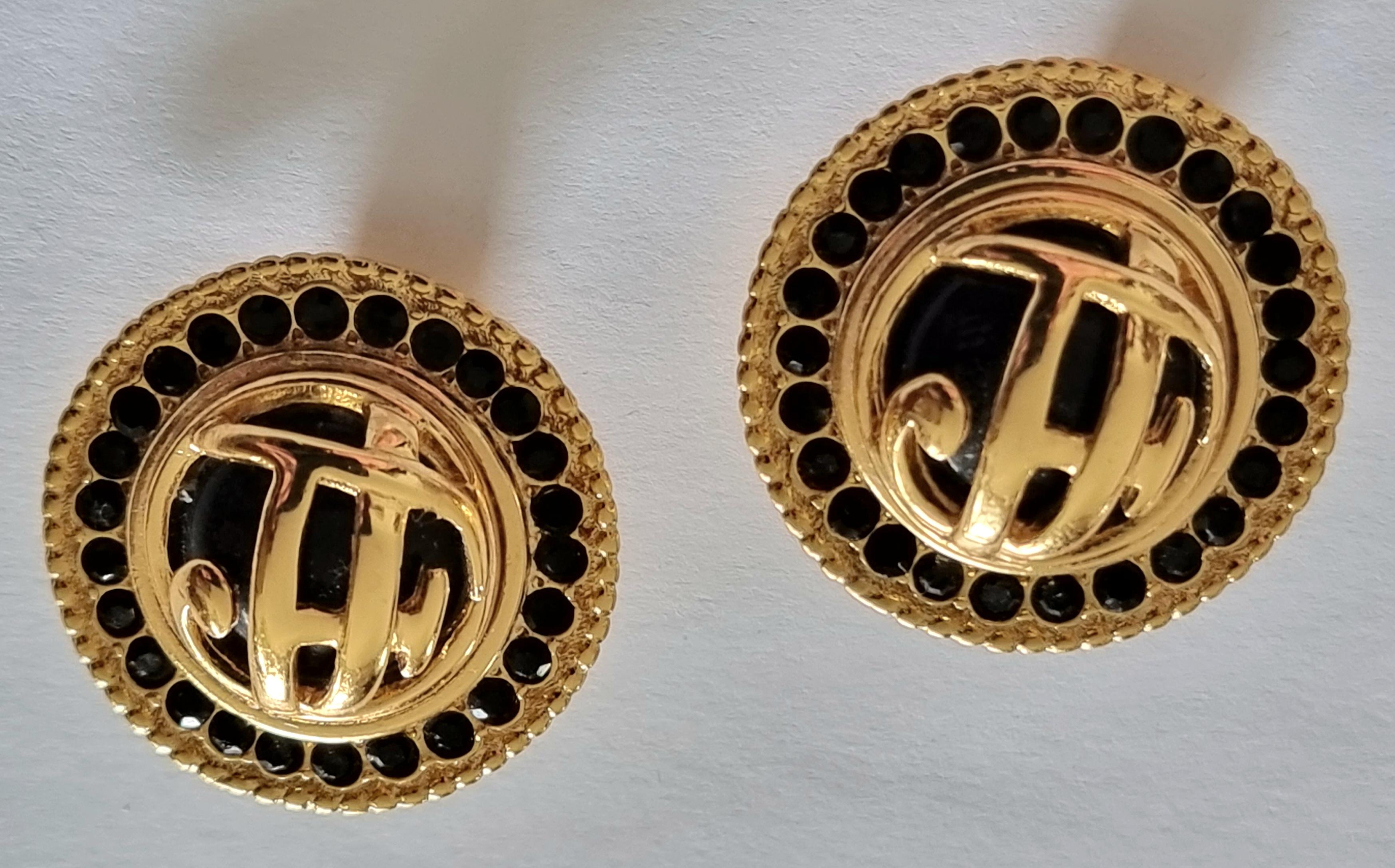 JACQUES FATH, clip-on Earrings, signed, FRANCE, Vintage For Sale 4