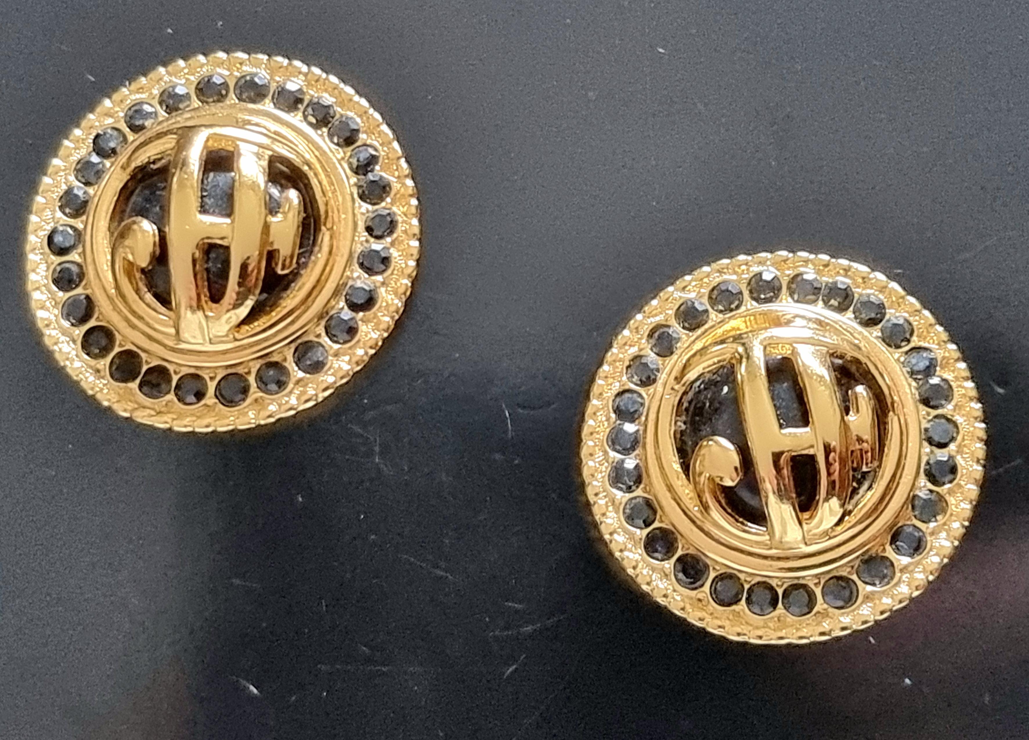 JACQUES FATH, clip-on Earrings, signed, FRANCE, Vintage For Sale 6