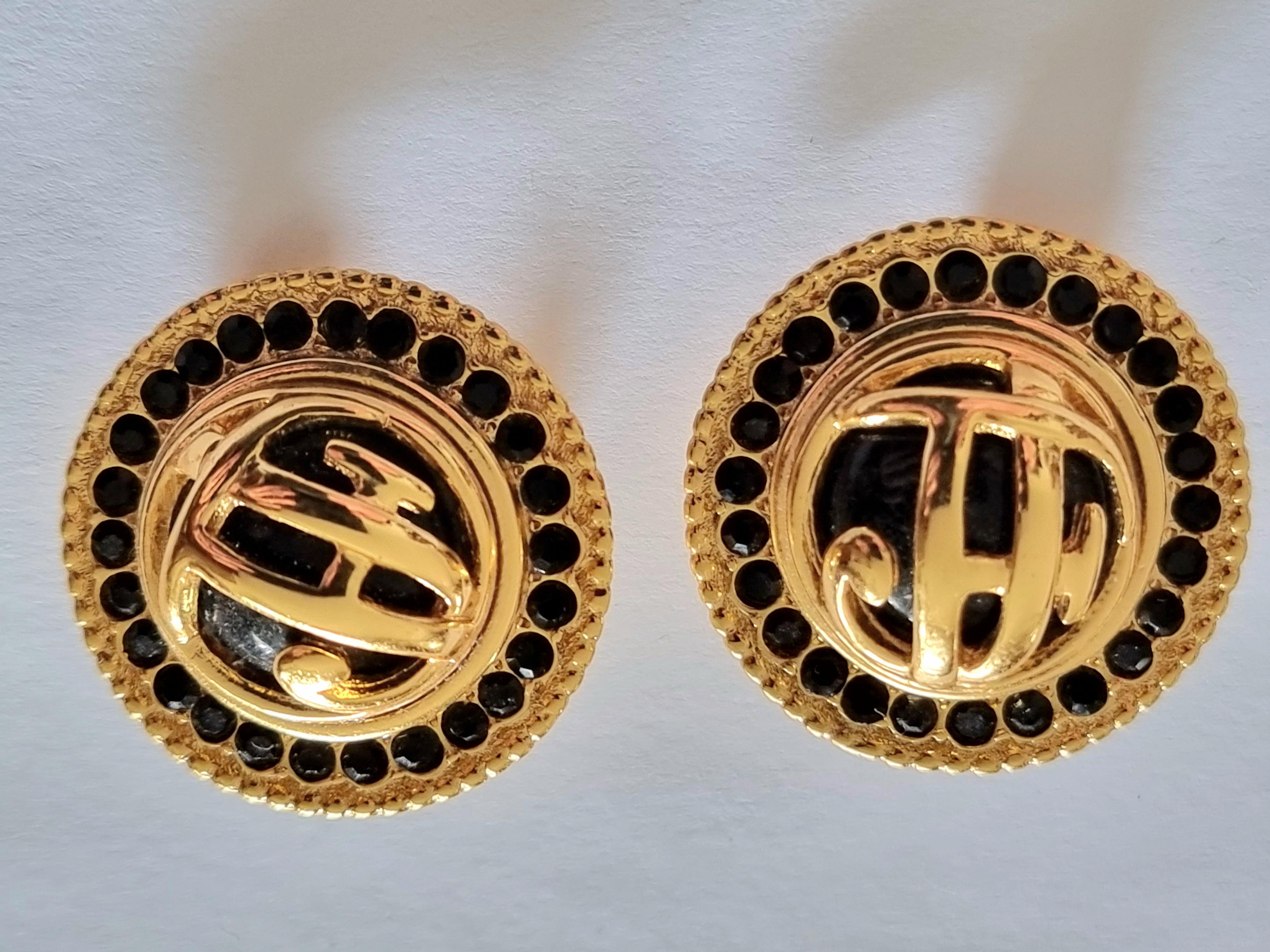 Artist JACQUES FATH, clip-on Earrings, signed, FRANCE, Vintage For Sale