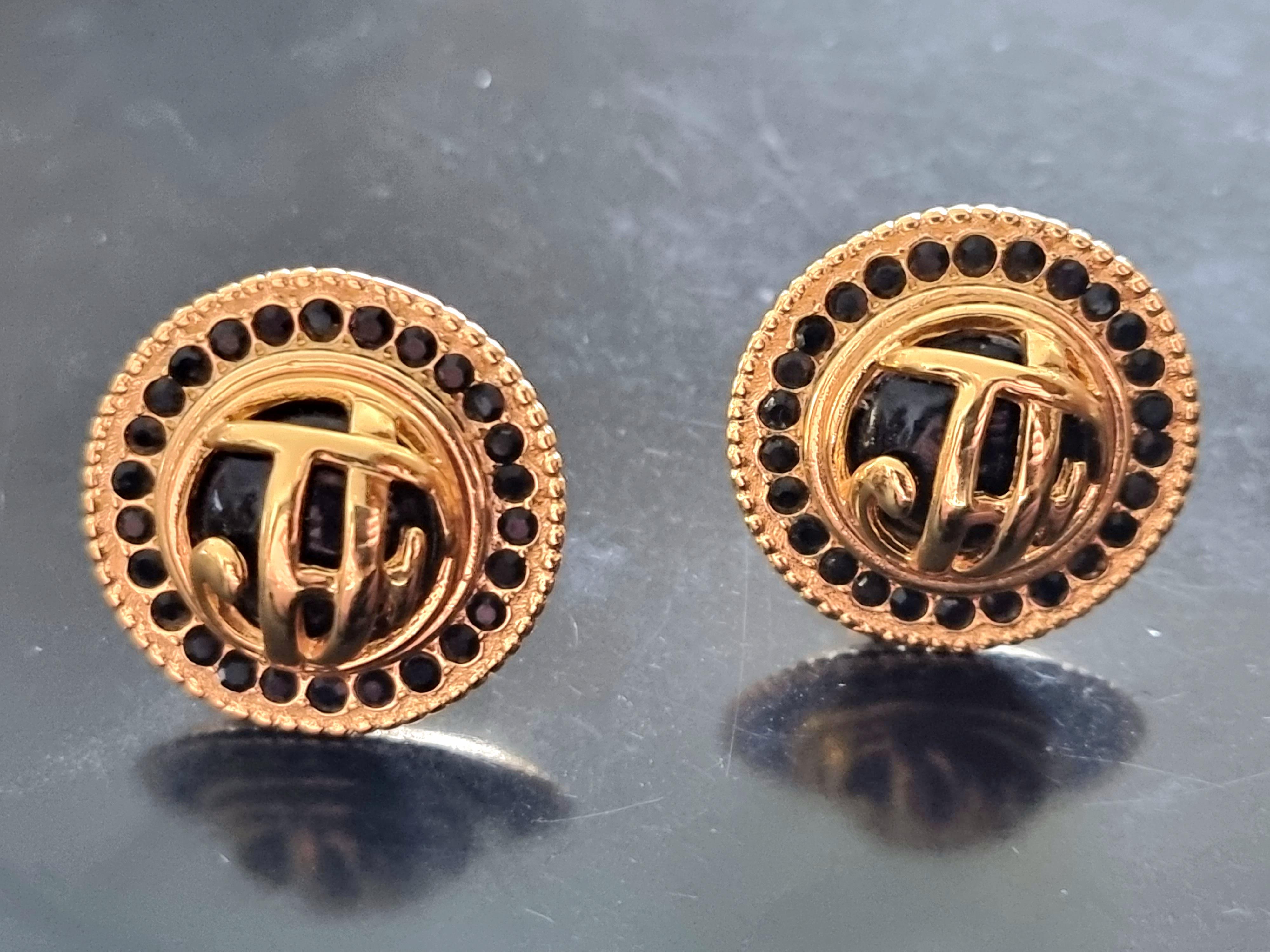 JACQUES FATH, clip-on Earrings, signed, FRANCE, Vintage For Sale 1