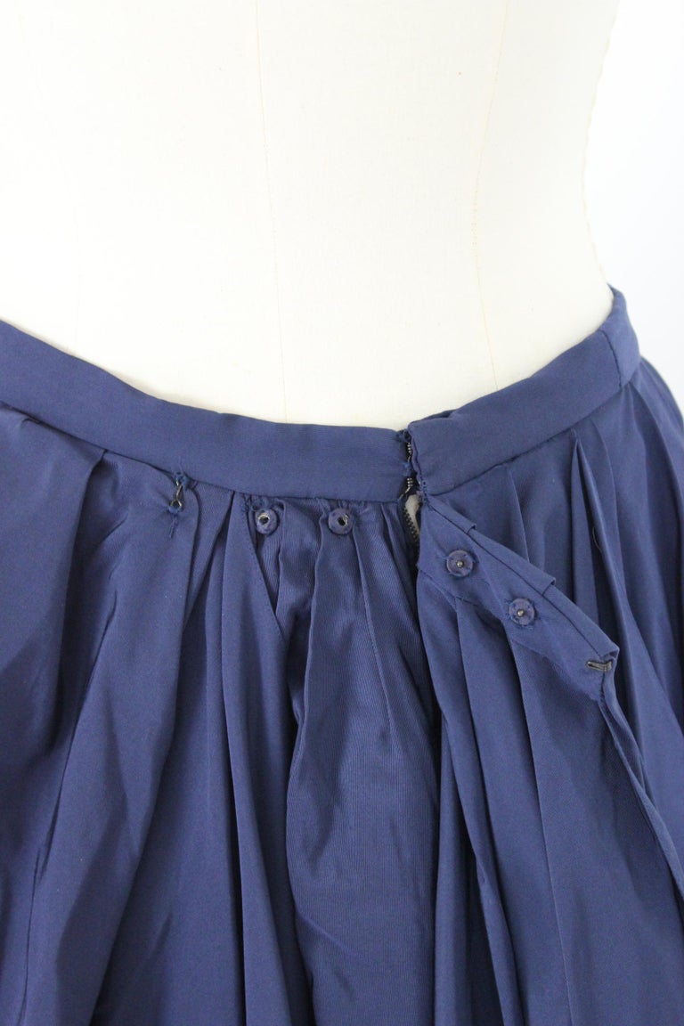 Jacques Fath Electric Blue Silk Evening Long Tail Drapes Skirt 1990s ...