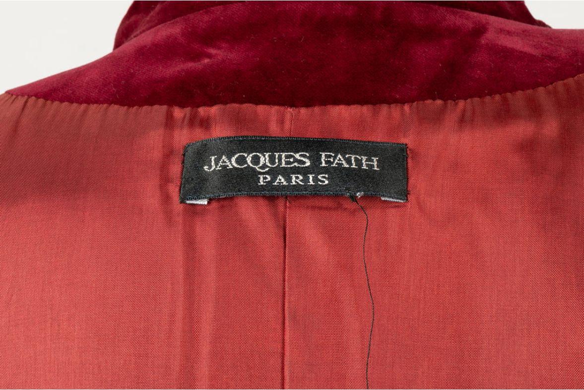Jacques Fath Long Burgundy and Gold Coat For Sale 3