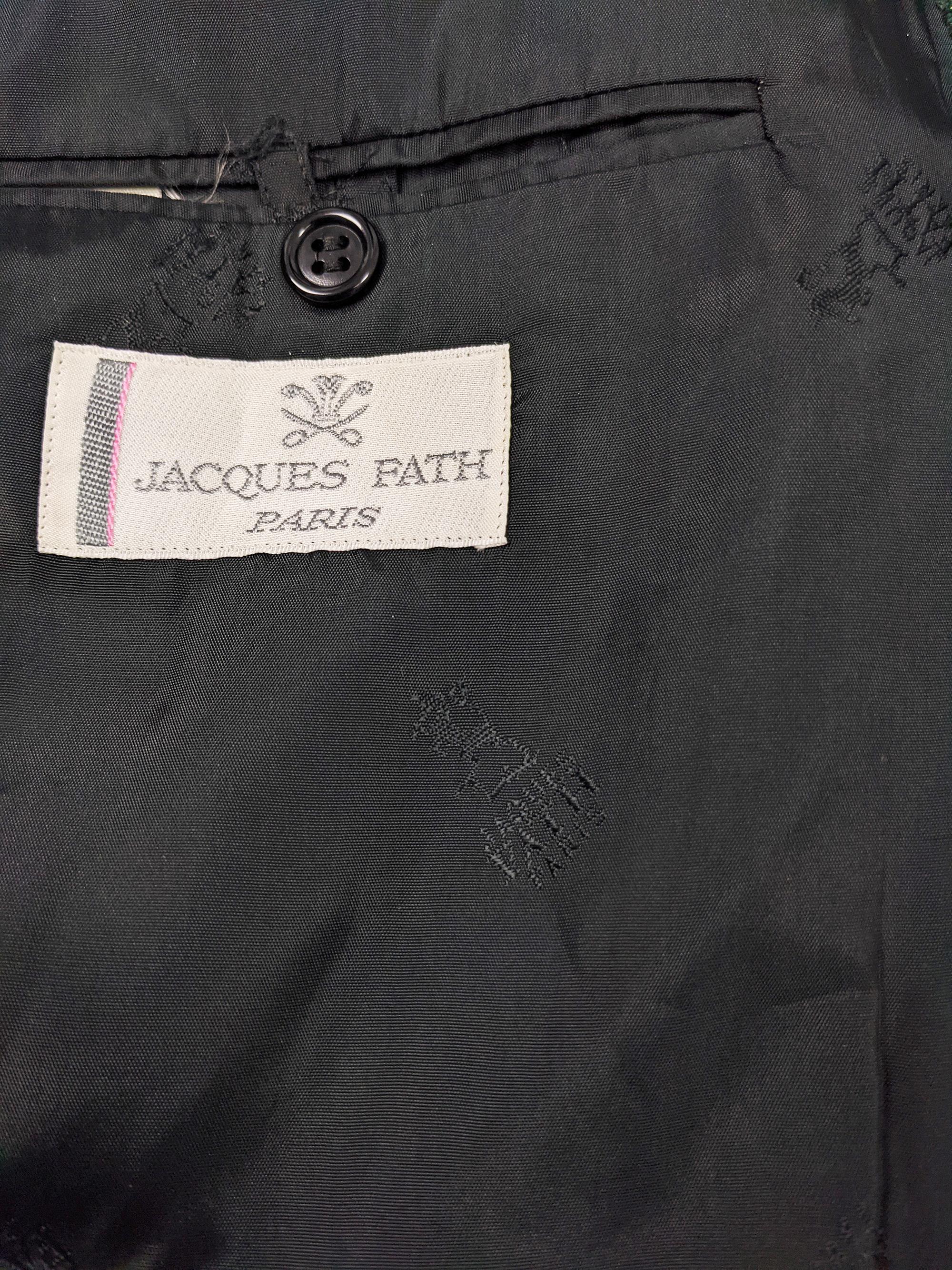 Jacques Fath Mens Vintage Metallic Brocade Short Jacket, 1980s 1