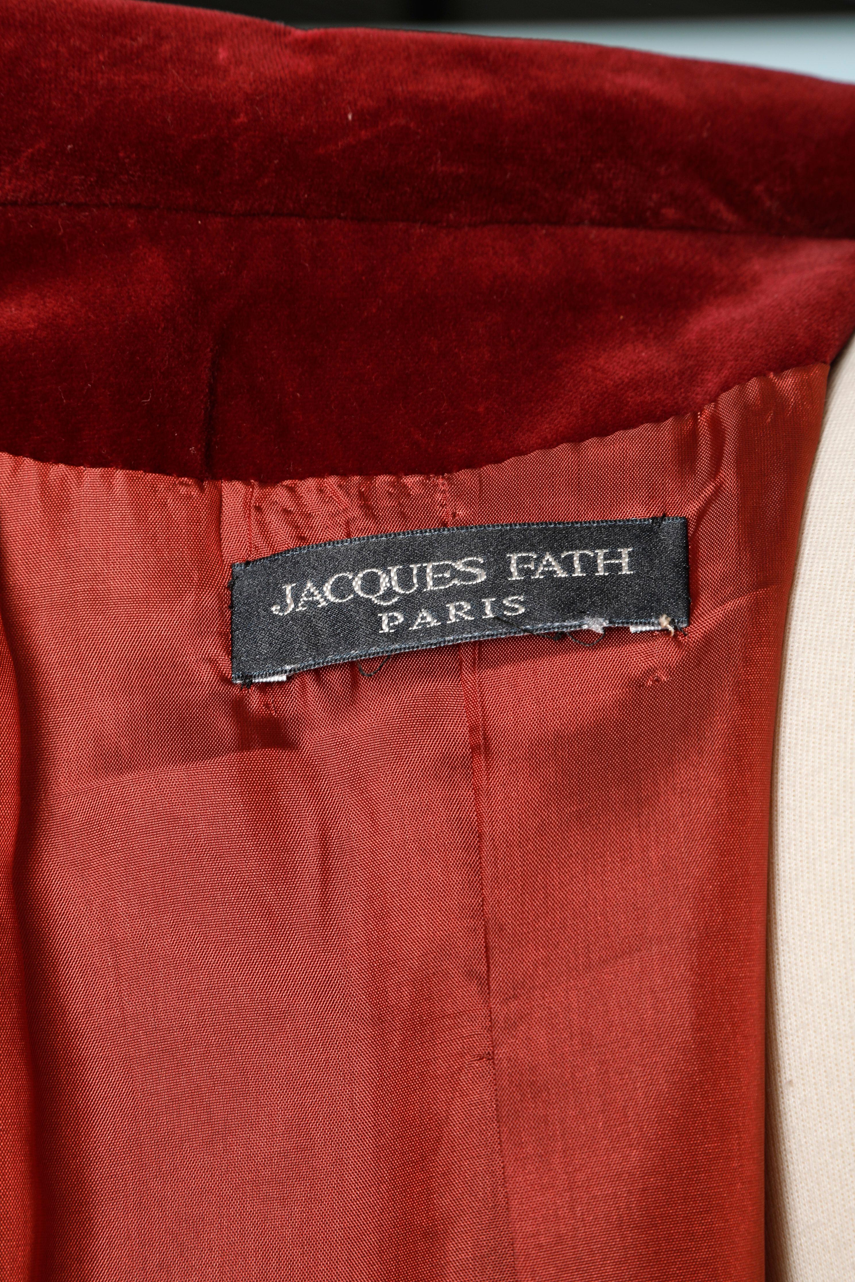 Jacques Fath Paris long damasked coat 4