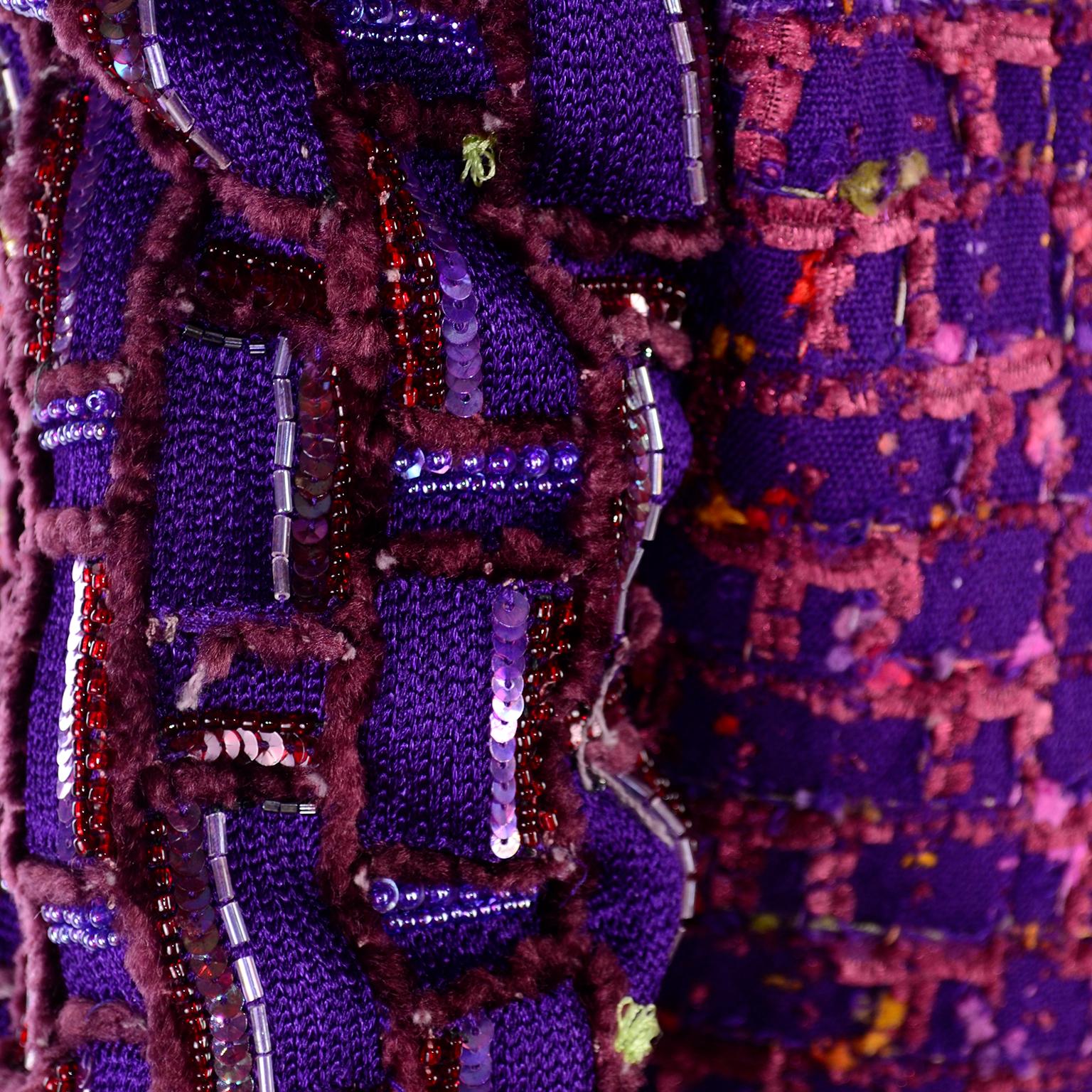 purple sequin blazer