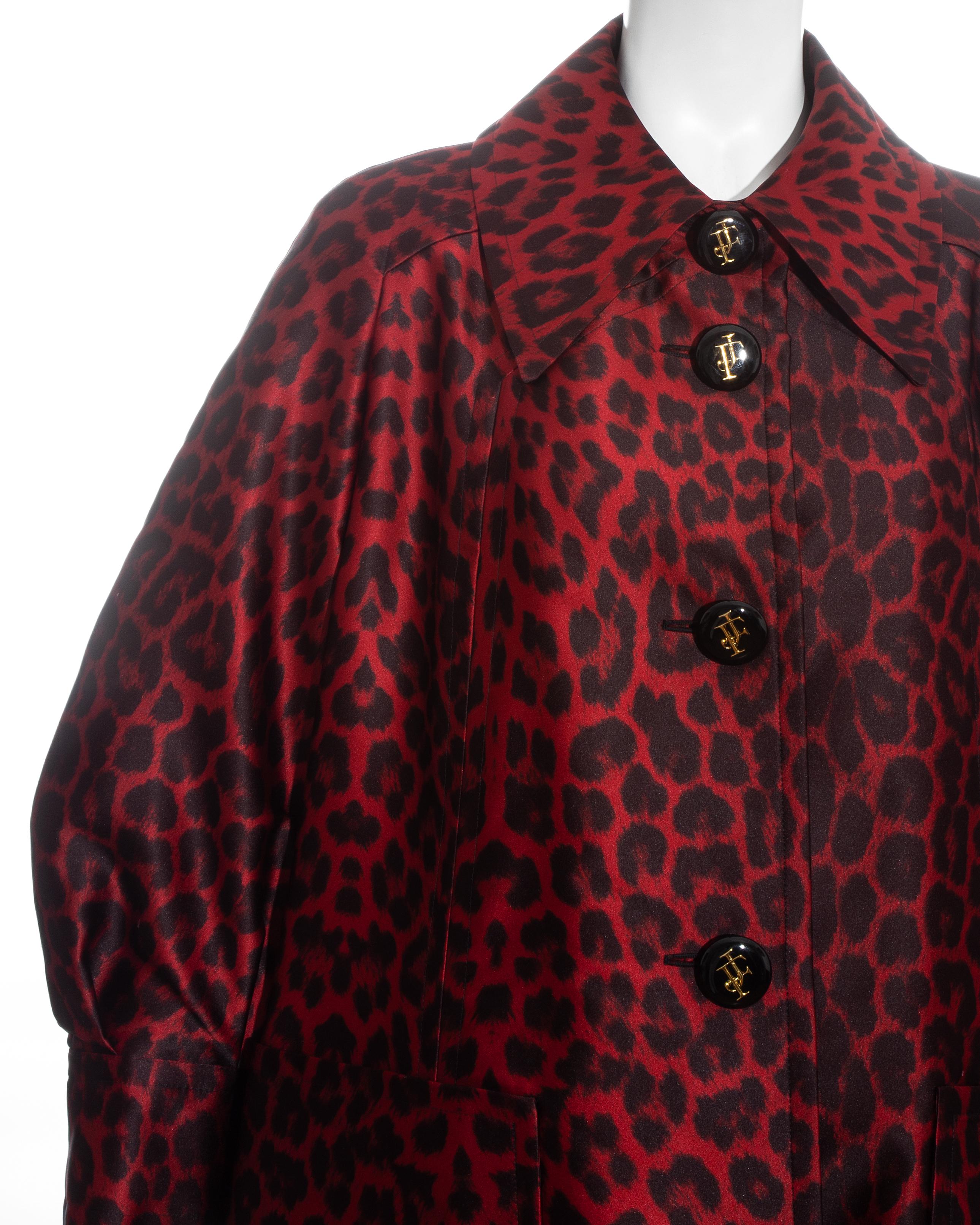 red leopard coat