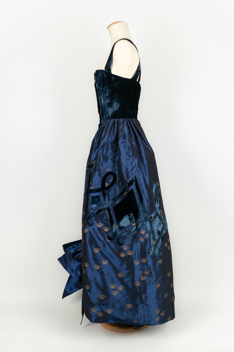 Women's Jacques Fath Silk Taffeta Maxi Dress For Sale