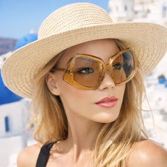 Jacques Fath Sunglasses Vintage 1970s Mod Oversized Resin New Old Stock Couture