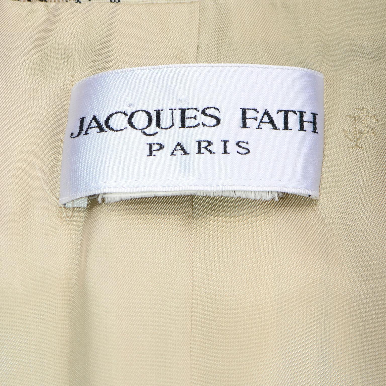 Jacques Fath Vintage Plaid Blazer Jacket w Removable Cuffs & Collar 7