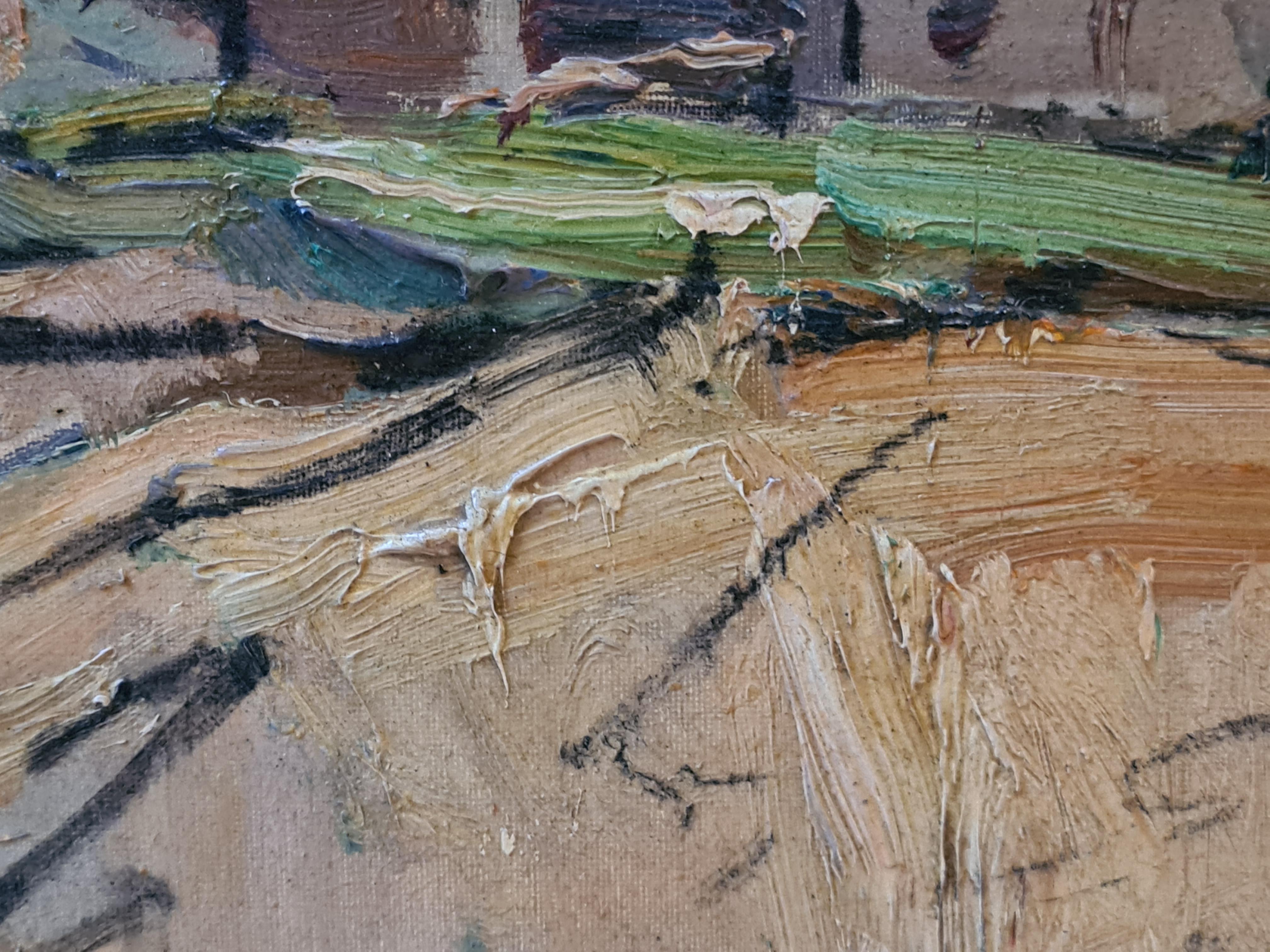 Paesaggio costiero francese di metà secolo post impressionista, Saint Guenole, Bretagna in vendita 5