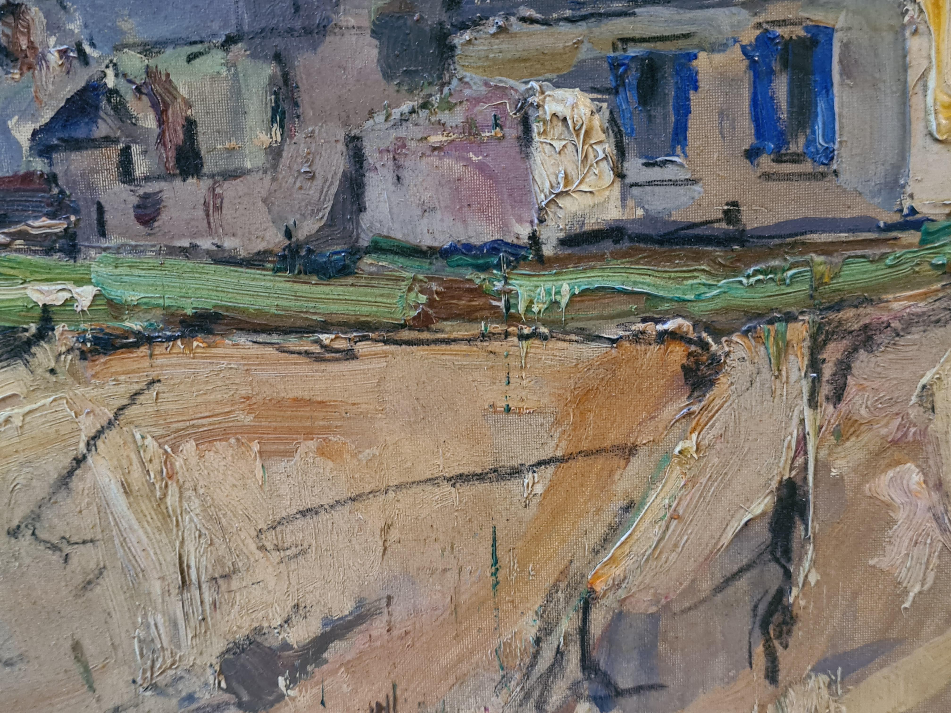 Paesaggio costiero francese di metà secolo post impressionista, Saint Guenole, Bretagna in vendita 2