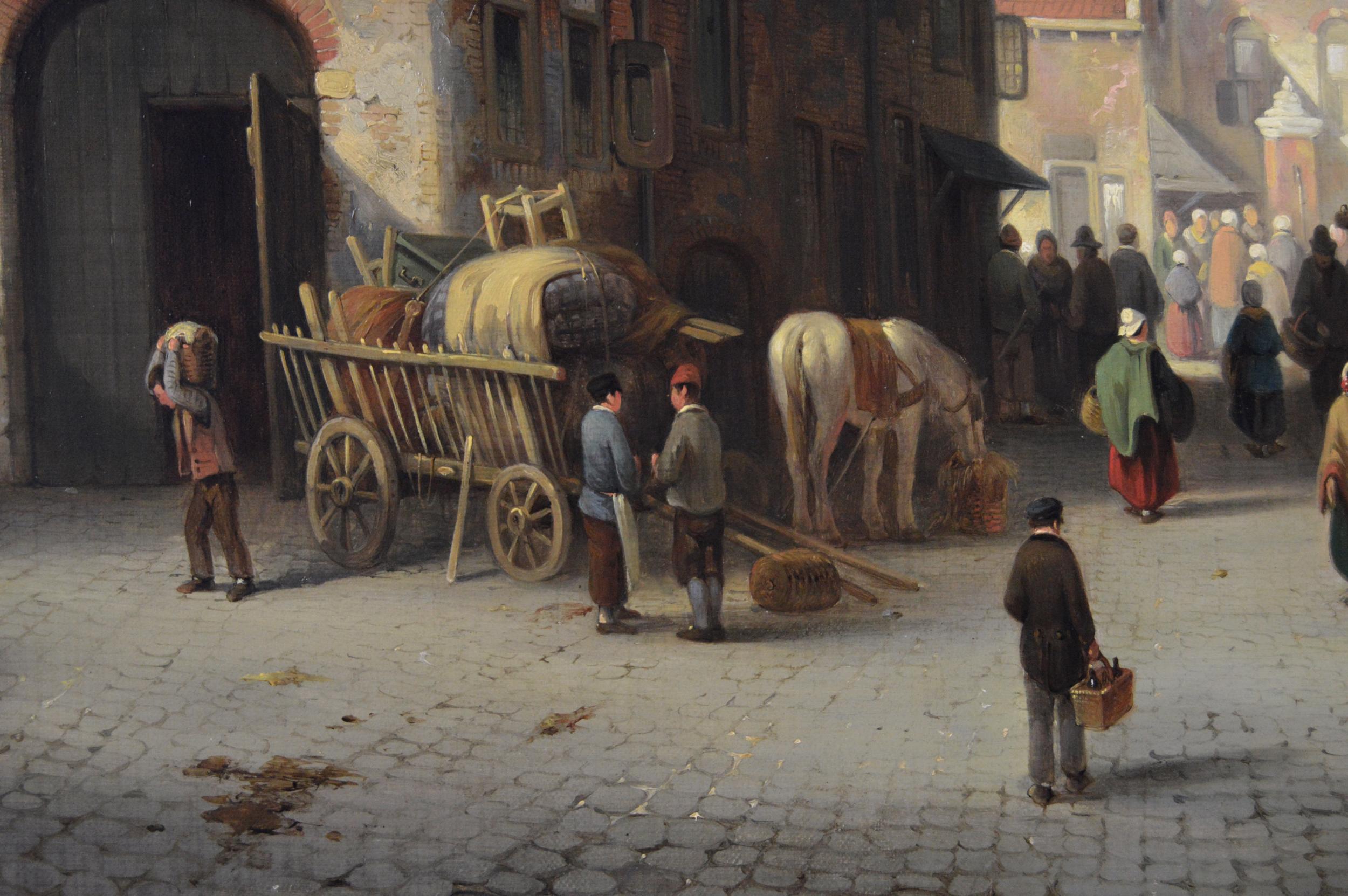 Peinture à l'huile de Bruges du 19e siècle  - Victorien Painting par Jacques François Carabain